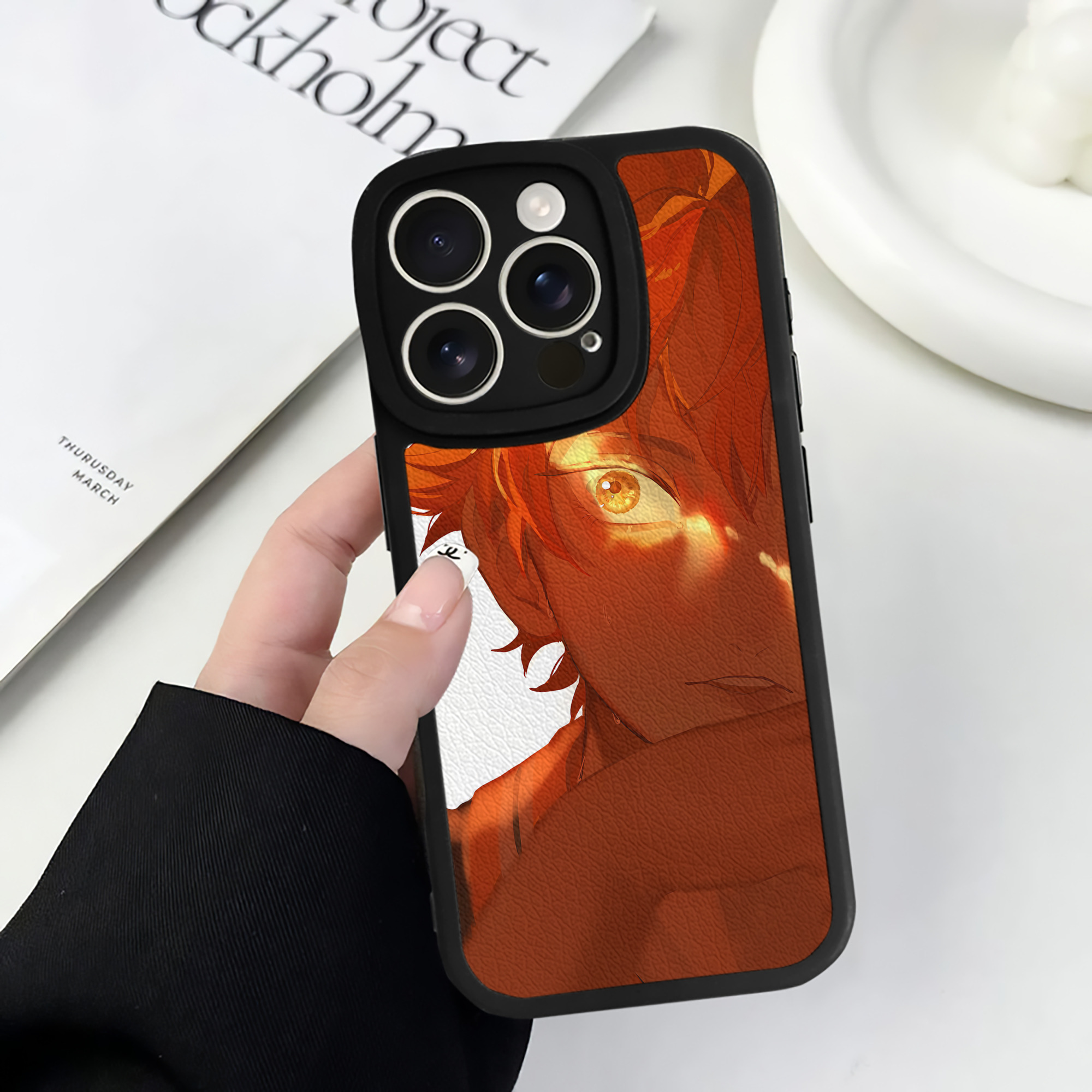 （画像用） ハイキュー!! Haikyu!! 【iPhone 16シリーズ対応】シリコンスマホケース（レザー調） 材質：シリコン